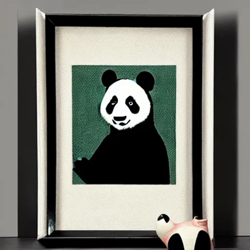 Prompt: a portrait of a panda as the mona lisa by becky cloonan, no signature