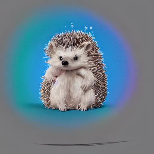 Image similar to beautiful hedgehog, fantasy, drawing, pencil cute, the creation process, rendered in octane, pools of water