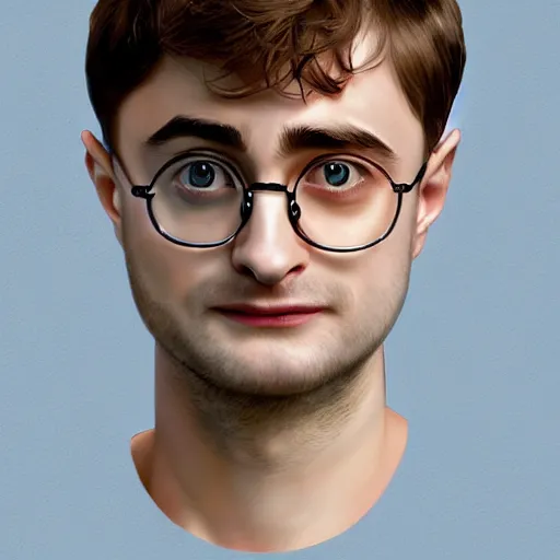 Image similar to mrpotatohead character mixed with daniel radcliffe, artgem, digital painting, color painting, hyperrealistic, concept art, oil painting, masterpiece, concept art, trending on deviantart, realistic and detailed face, highly detailed, high quality, 8 k, soft lighting, fancy colors, fantasy, cinematic, high coherence