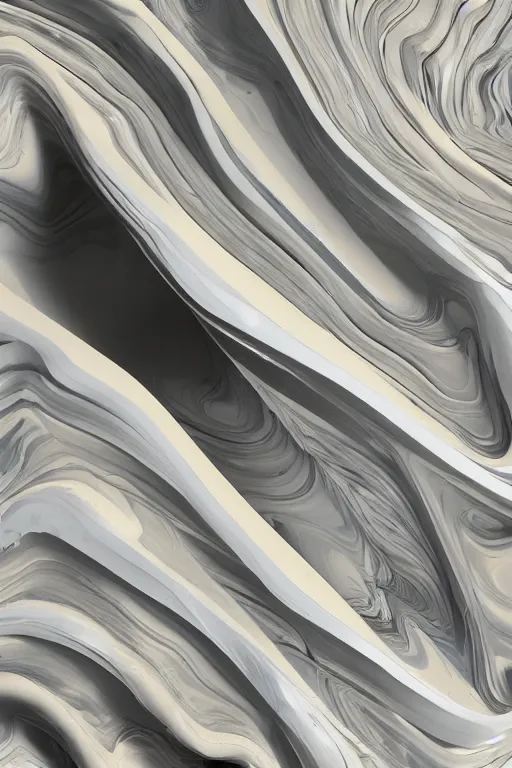 Image similar to ios 1 5 perfect abstract concept art by james jean and bridget riley and apple, canyon topography, plastic paint suspended in oil, cinematic architectural scale, volumetric, particle simulation in houdini, beige cream natural muted tones, trending on artstation, rendered in octane