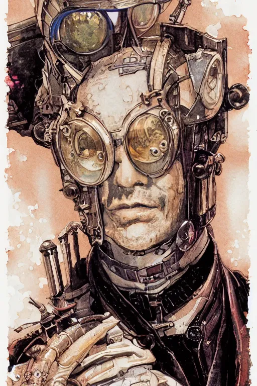 Image similar to zoomed out portrait of a duke, stylized illustration by yoshitaka amano and moebius, watercolor gouache detailed paintings, dieselpunk, solarpunk, artstation