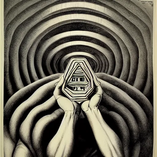 Image similar to lithography on paper secret token conceptual figurative post - morden monumental dynamic portrait by goya and escher and hogarth, illusion surreal art, highly conceptual figurative art, intricate detailed illustration, controversial poster art, polish poster art, geometrical drawings, no blur