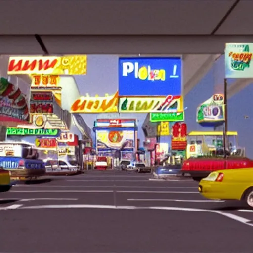 Image similar to a still of the movie punch - drunk love, 1 9 9 7 blast corps graphics nintendo 6 4 visuals aesthetic