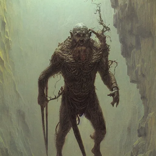 Image similar to ancient chanting in a cave, beksinski, ruan jia, wayne barlowe, warhammer art, weta workshop the hobbit art, lord of the ring art