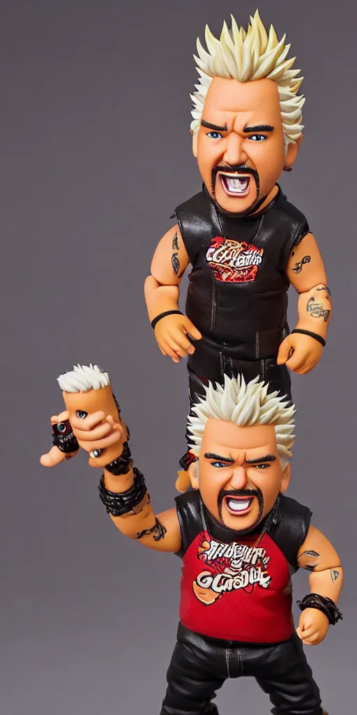 Image similar to Guy Fieri action figure, product photo, detailed, 4k