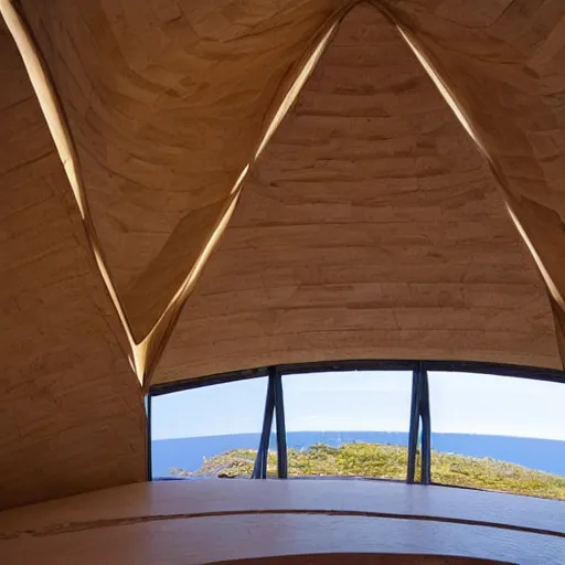 Image similar to interior squid designed dome made by organic materials.