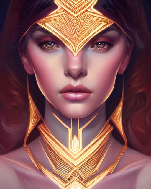 Image similar to symmetry portrait of brunette princess, glam, deco, glowing intricate, elegant, highly detailed, digital painting, artstation, concept art, smooth, sharp focus, illustration, art by artgerm and greg rutkowski and fra angelico and unreal engine 5