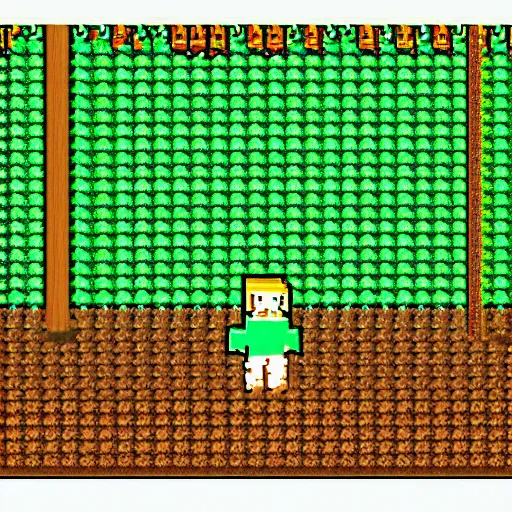 Prompt: 8 - bit pixel art of a forest, nes