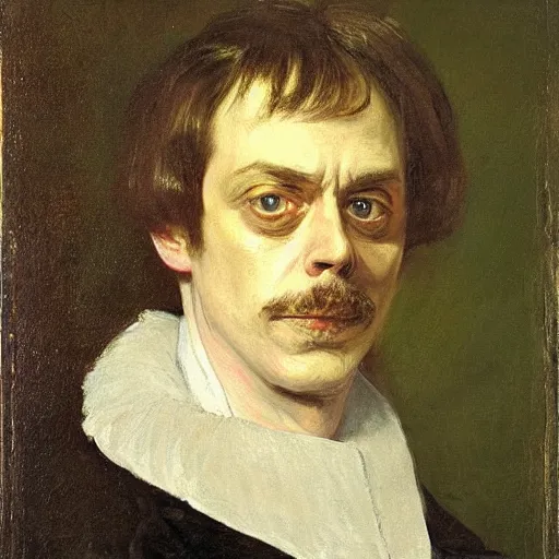 Prompt: steve buscemi as an 1 8 th century nobleman, painted by john everett millais