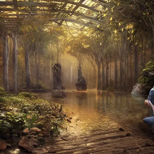 Image similar to realistic renderings of magical scenes, highly detailed