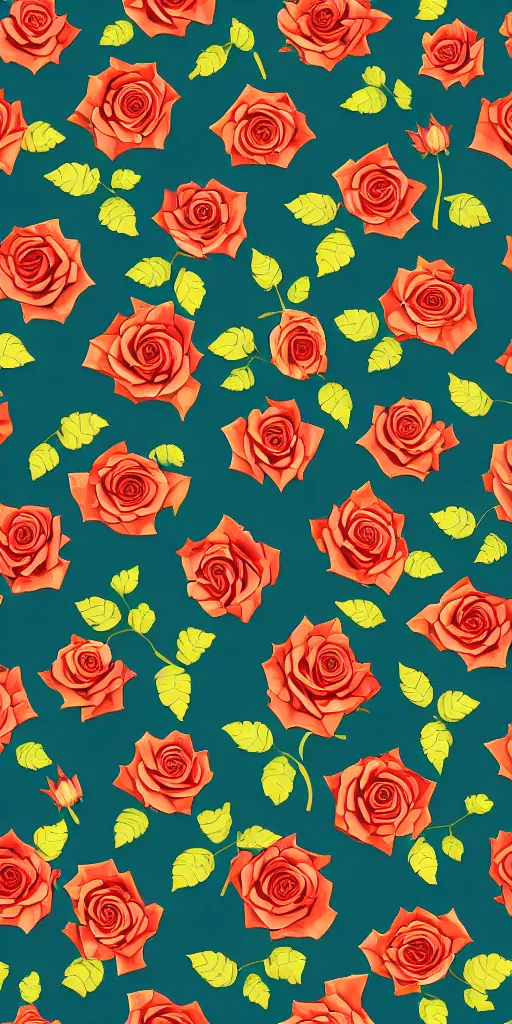 Image similar to seamless pattern of beautiful roses with leaves and throns, colourful, symmetrical, repeating 35mm photography