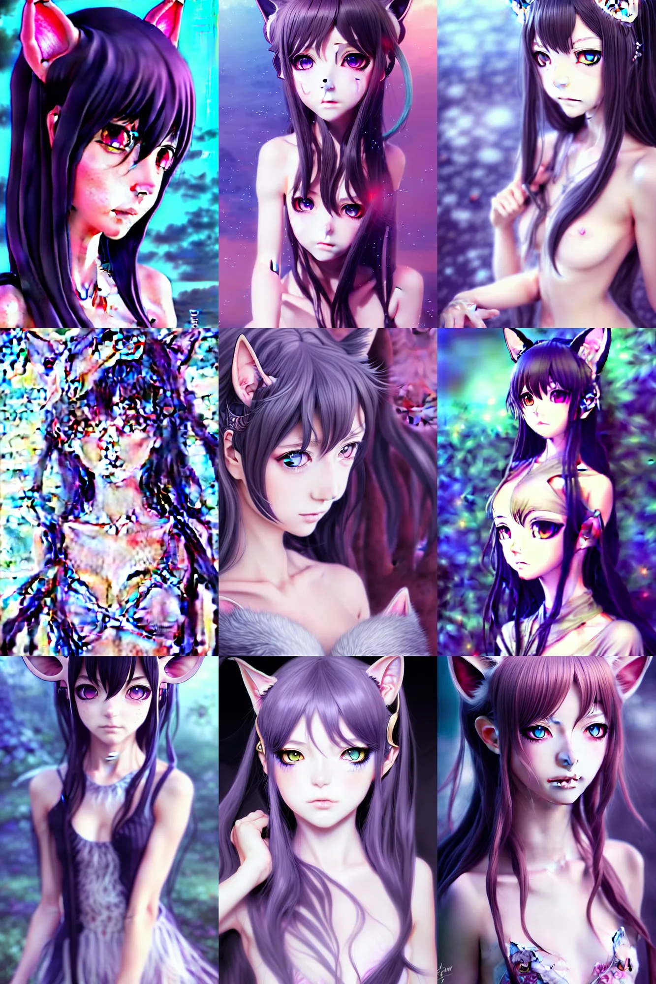 Prompt: ultra realistic, beautiful young catgirl, modern anime, cat ears, nekomimi, fantasy, eerie, intricate details, atmospheric, elegant dress, super highly detailed, professional digital painting, artstation, concept art, 8k, art by artgerm and eiichiro oda and koyoharu gotouge