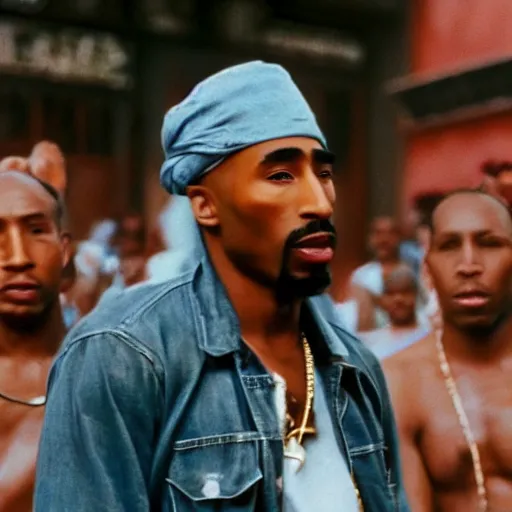 Image similar to tupac footage in cuba, uhd, hyper realistic, 4 k, hyper and extremely detail, style by steve mccury and annie leibovitz