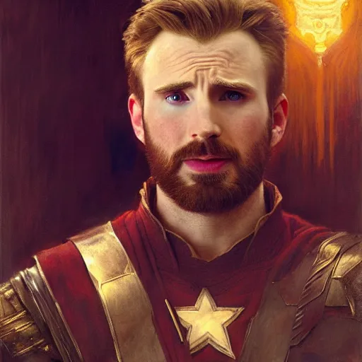 Prompt: chris evans as stunning male master wizard, highly detailed painting by gaston bussiere, craig mullins, j. c. leyendecker, 8 k