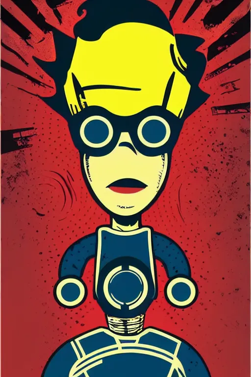 Image similar to fallout 7 6 retro futurist illustration art by butcher billy, sticker, colorful, illustration, highly detailed, simple, smooth and clean vector curves, no jagged lines, vector art, smooth andy warhol style