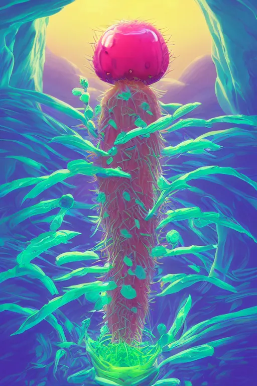 Image similar to roots cactus sushi cristal smurf ghost creature animal sushi cristal very big eye roots cactus elemental flush of force nature micro world fluo fishscale, behance hd by jesper ejsing, by rhads, makoto shinkai and lois van baarle, ilya kuvshinov, rossdraws radiating a glowing aura global illumination ray tracing hdr