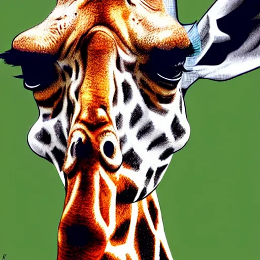 Prompt: giraffe as a cyborg,highly detailed,digital art