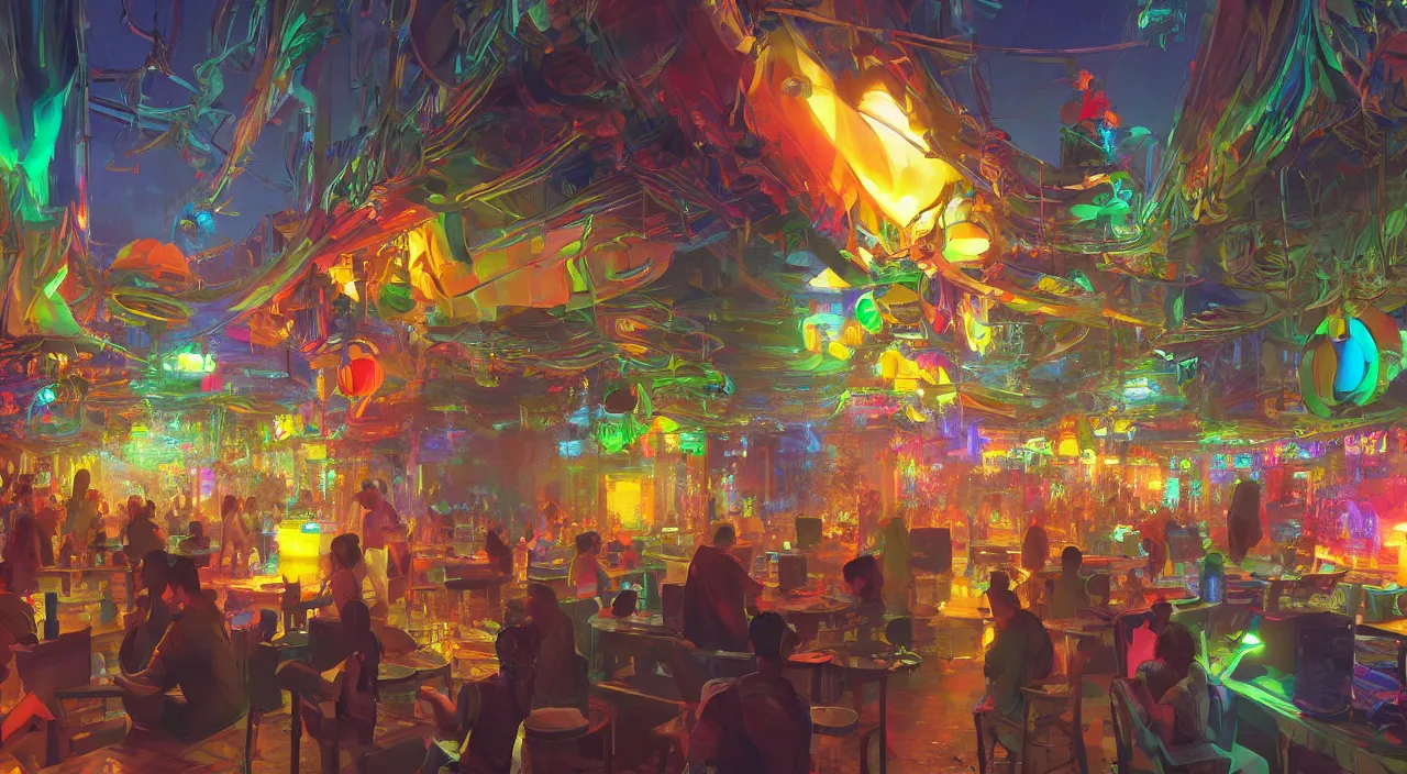 Image similar to bazaar zouk oriantal multicolorful sky shine place mosquet painting stylized digital video game icon global illumination ray tracing 8 k hd resolution, by ilya kuvshinov and cushart krentz and gilleard james