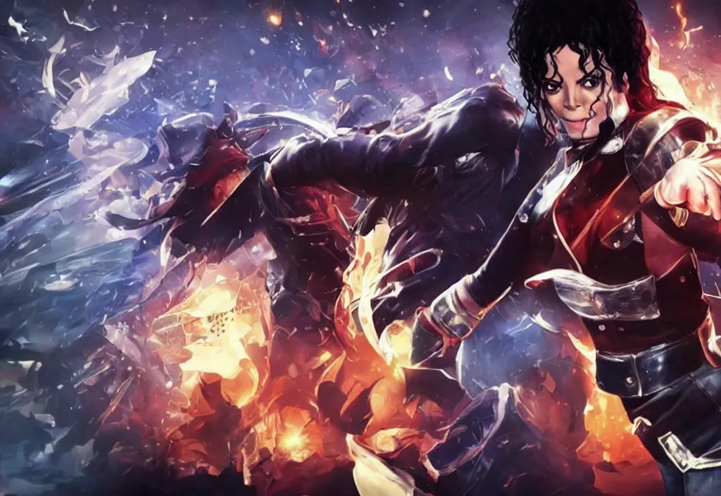 Image similar to michael jackson as a league of legends character