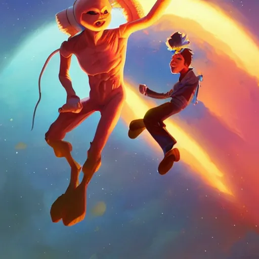 Image similar to hero world e. t. the extra - terrestrial 1 9 8 2, behance hd by jesper ejsing, by rhads, makoto shinkai and lois van baarle, ilya kuvshinov, rossdraws global illumination