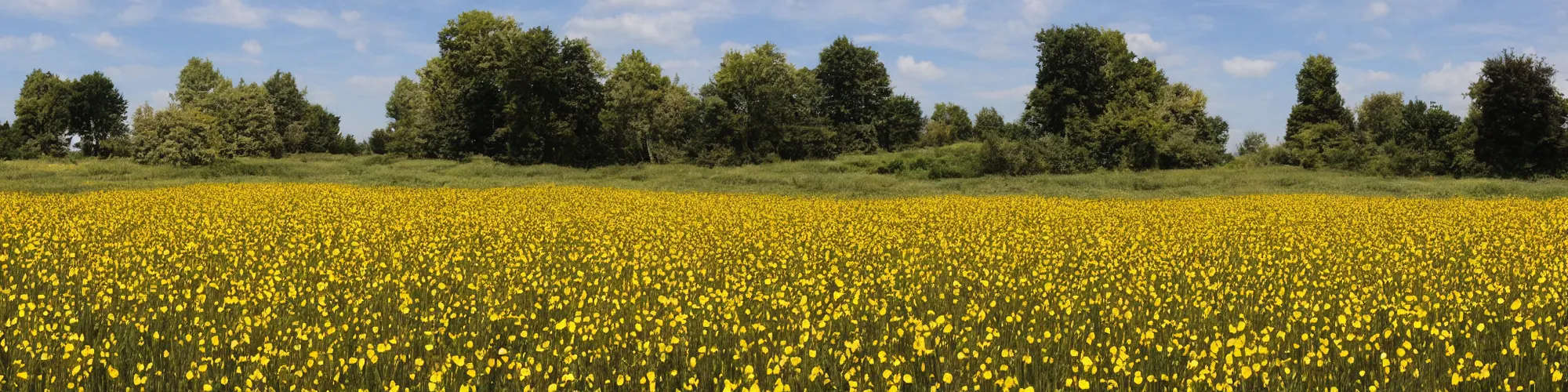 Prompt: field of giant golden metal flowers