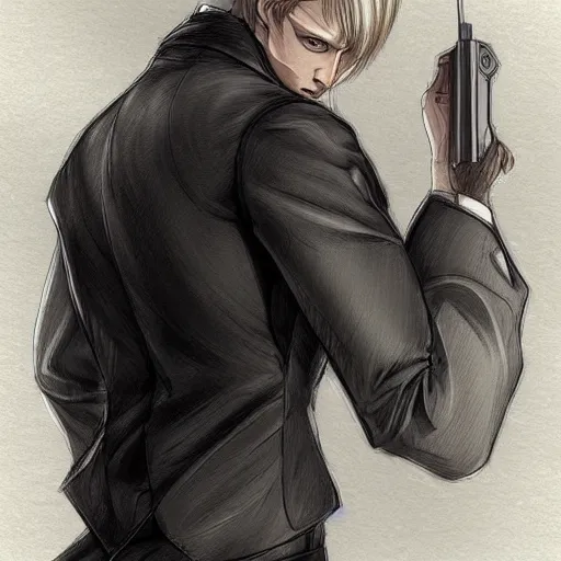 Prompt: Colored Sketch of johan liebert Hyperdetailed , trending on artstation , CGSociety