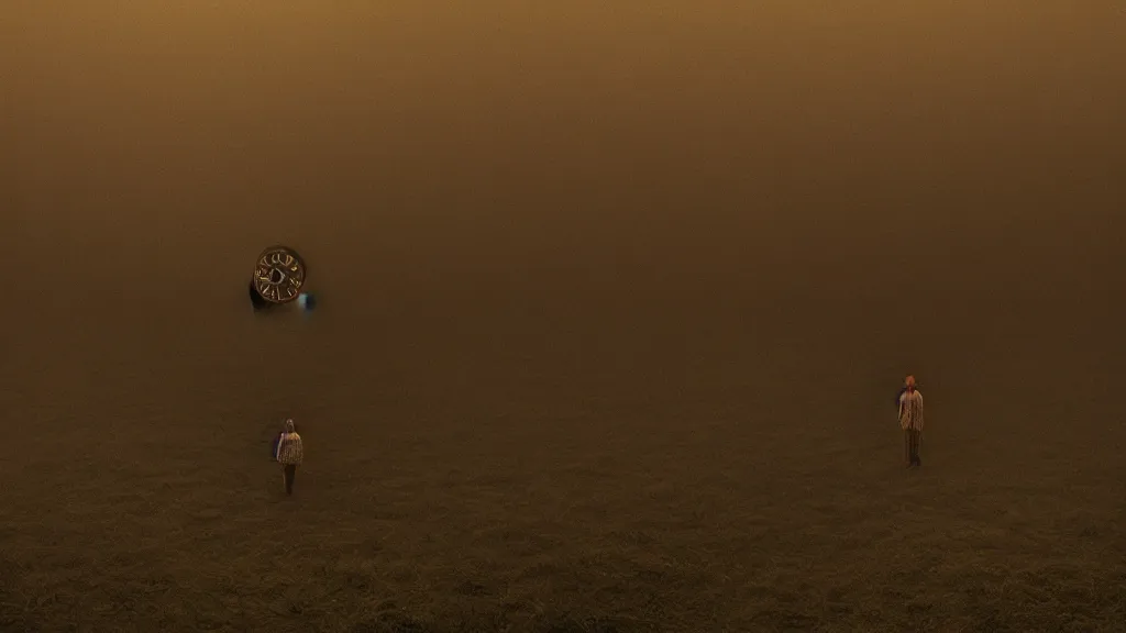 Prompt: the giant clock tells me when to die by Zdzisław Beksiński, film still, cinematic, 8k