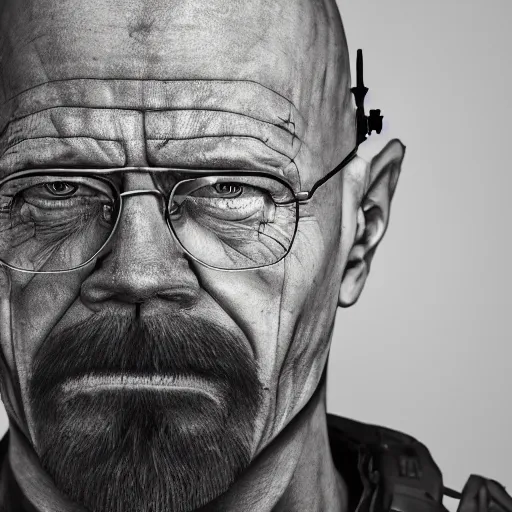 Prompt: Walter White in battle armor with shields, 4k octane render, highly detailed