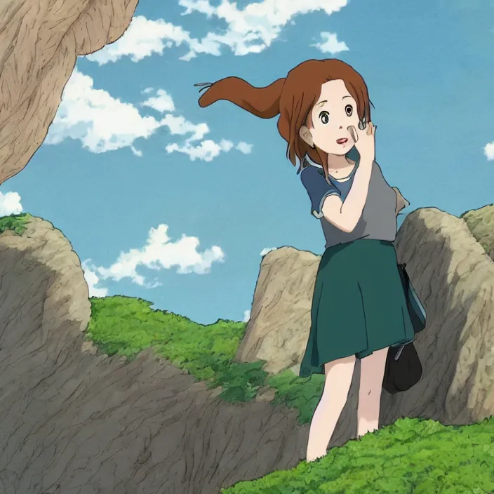 Image similar to jenna fischer anime style ghibli, 8 k,