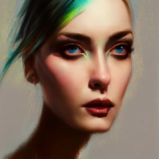 Image similar to electric woman, cute - fine - face, pretty face, oil slick hair, realistic shaded perfect face, extremely fine details, realistic shaded lighting, dynamic background, jeremy lipkin, artgerm