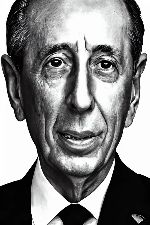 Prompt: marcelo rebelo sousa president of portugal portrait, realistic, 4 k, photo realism, black and white, perfect face