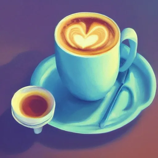 Image similar to chill coffee aesthetic, oil painting, pale colors, high detail, 8 k, wide angle, trending on artstation,