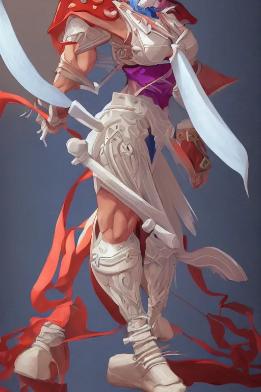 Prompt: character of breath of fire 4 by the artist Alessandro pizzi . Rendering the full body . Sharp focus, full of details, by utsurowazaru mono and Jason Nguyen , art book, trending on artstation and cell shading