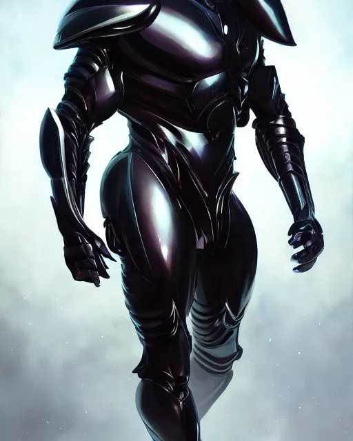 Image similar to iridescent wiry muscular male smooth sleek glossy black pearlescent scifi armor, by greg rutkowski and mark brookes and jim burns and tom bagshaw and magali villeneuve, trending on artstation