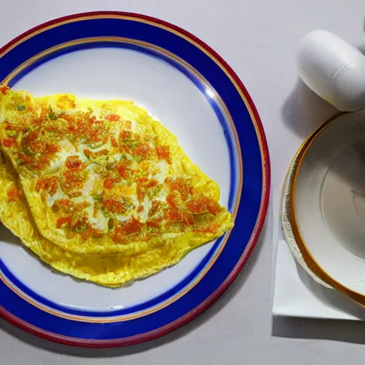 Image similar to Donald Trump on an omelette, food photography