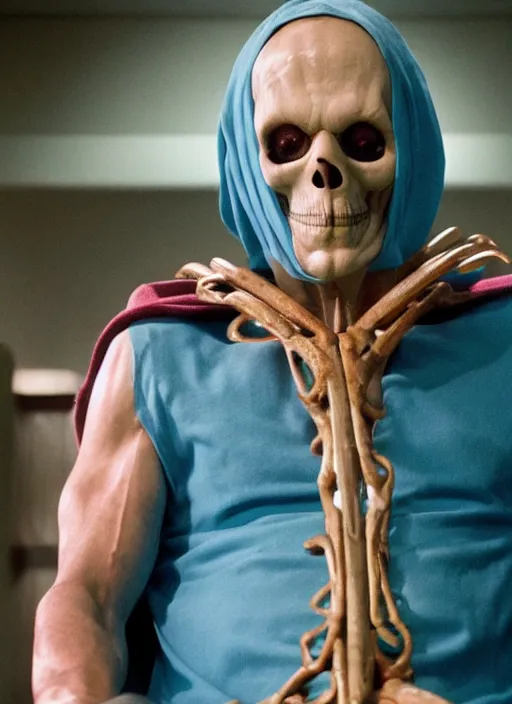 Image similar to movie still of skeletor as hannibal lecter, 8 k, hd