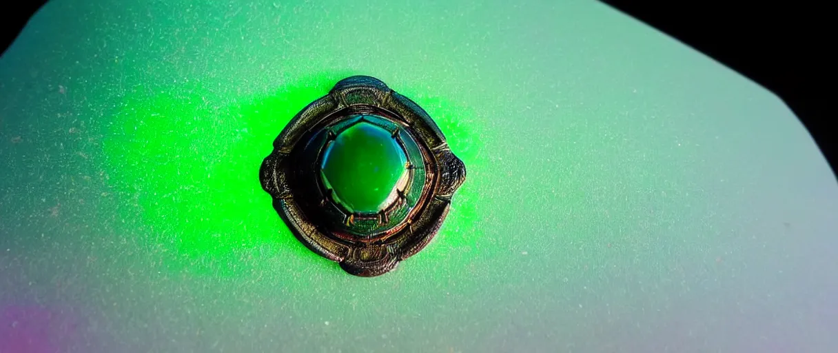 Image similar to high quality close-up photo scarab!! crystal iridescent gorgeous hyperdetailed moody green lighting low angle hd 8k sharp shallow depth of field