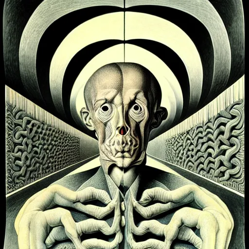 Prompt: graphic conceptual post - mortem monumental portrait made by escher and william blake and salvador dali, highly conceptual art, intricate detailed painting, illustration sharp detail, vector sharp graphic, manga 1 9 9 0