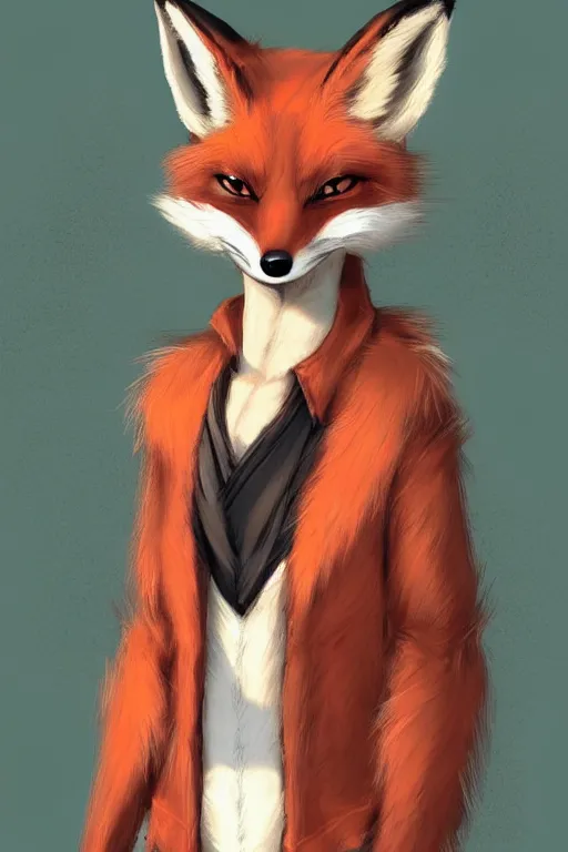 Image similar to a fox fursona, trending on artstation, by kawacy, furry art, digital art