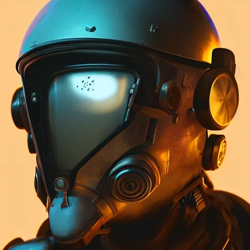 Image similar to cyberpunk helmet stylized borderland sci fiction vray render octane
