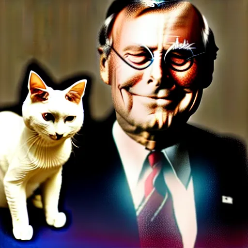 Image similar to donald rumsfeld + cat body