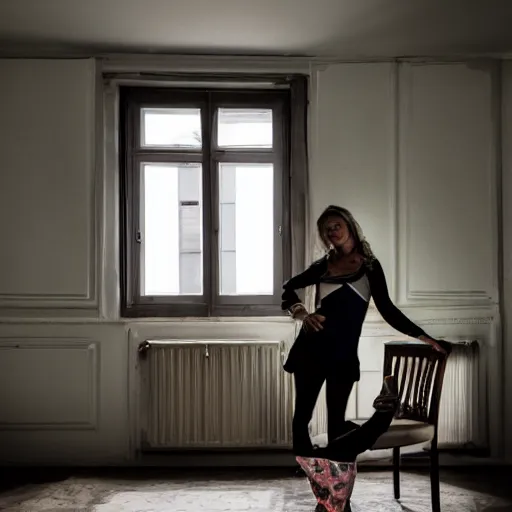 Image similar to A photo of a woman posing in her Firenze bedroom by Marat Safin