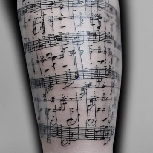 Image similar to sheet music tattoo