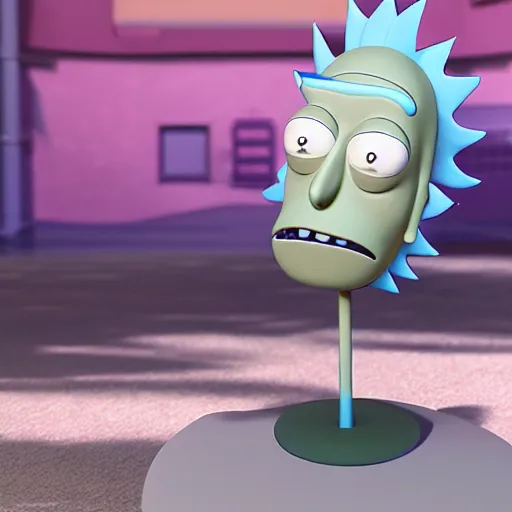 Prompt: rick from rick and morty 3 d render photorealistic unreal engine photorealistic ultra - realistic adultswim by kyle lambert