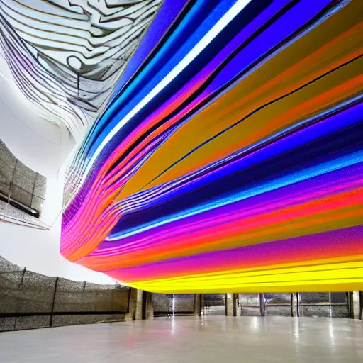 Prompt: Liminal space in outer space by Carlos Cruz-Diez