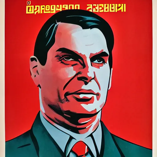 Prompt: soviet propaganda poster of jair bolsonaro, soviet art, 4 k, viktor semenovich
