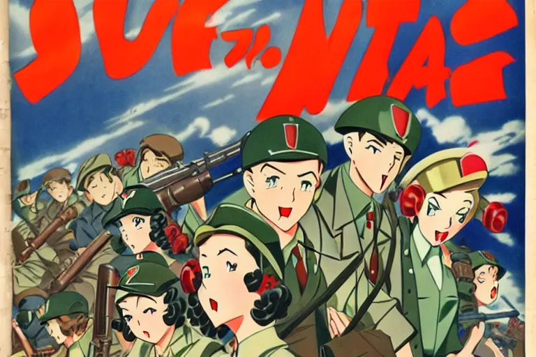 Image similar to 1940s, war, anime