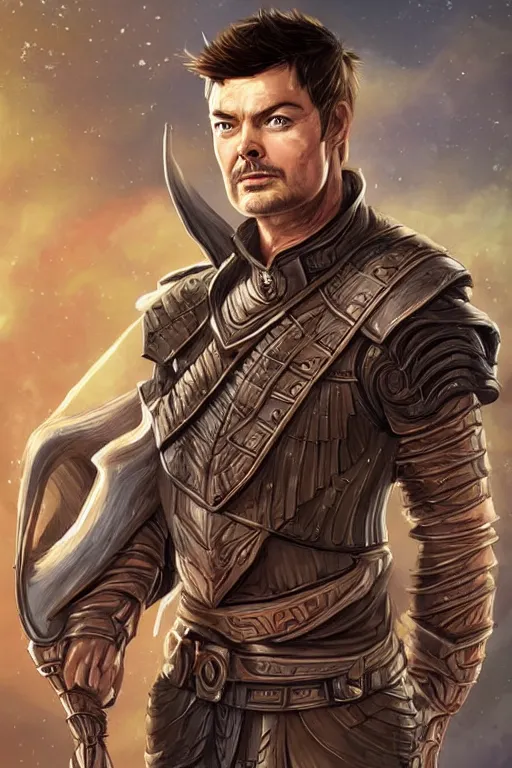 Prompt: karl urban portrait as a dnd character fantasy art.