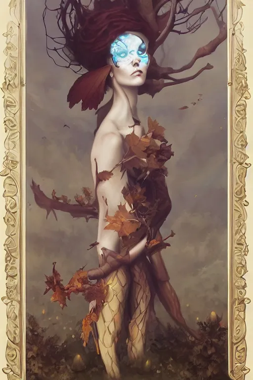 Prompt: a portrait tableau of the prince of autumn, by peter mohrbacher and thomas cooper gotch