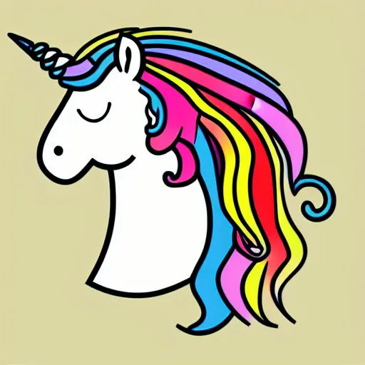Image similar to Perfectly drawn unicorn for a story, vector, simple drawing, rounded lines